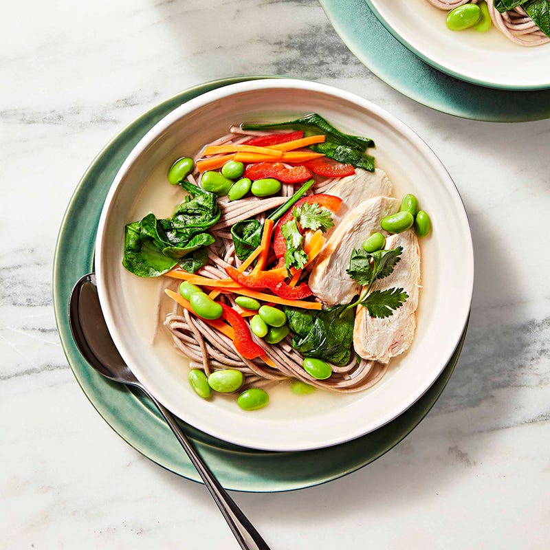Chicken-vegetable noodle bowl