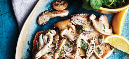 Creamy mushrooms on toast