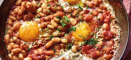 One pan baked beans and eggs