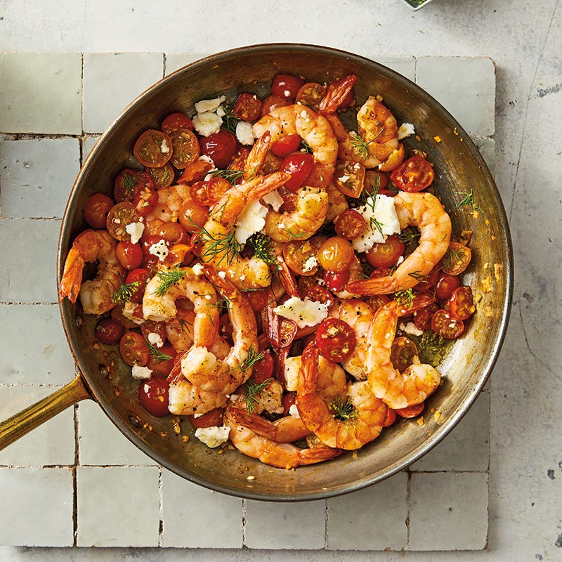 Shrimp & Cherry Tomatoes with Feta