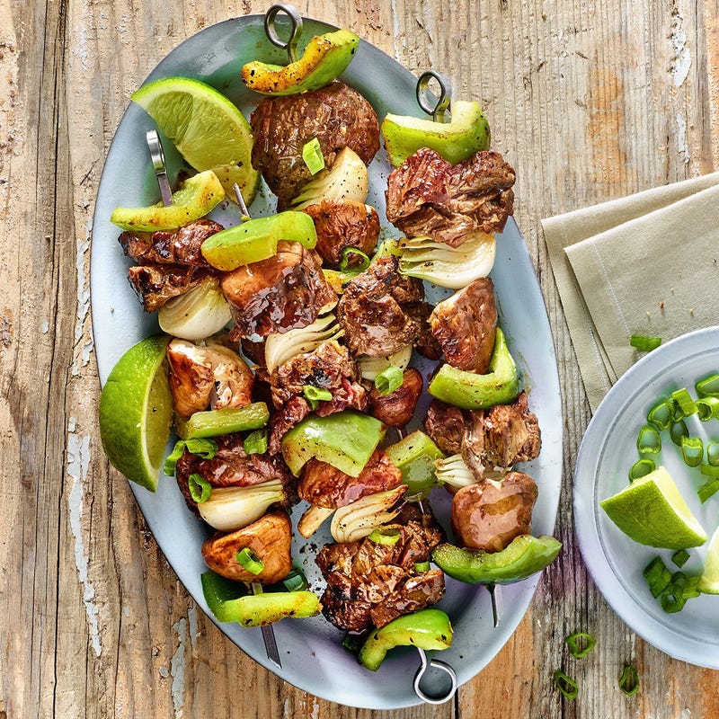 Brochettes de boeuf et poivrons
