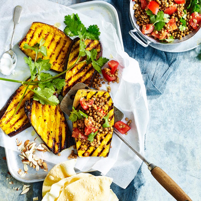 Foto Gegrillte Auberginen mit Linsensalat von WW