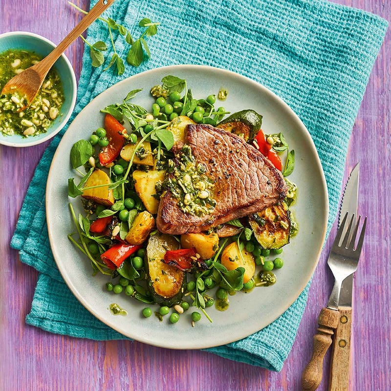 Foto Rindssteaks mit Pestosalat von WW