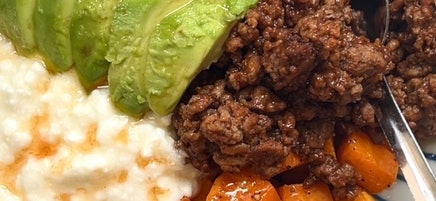 Sweet potato and beef protein bowl