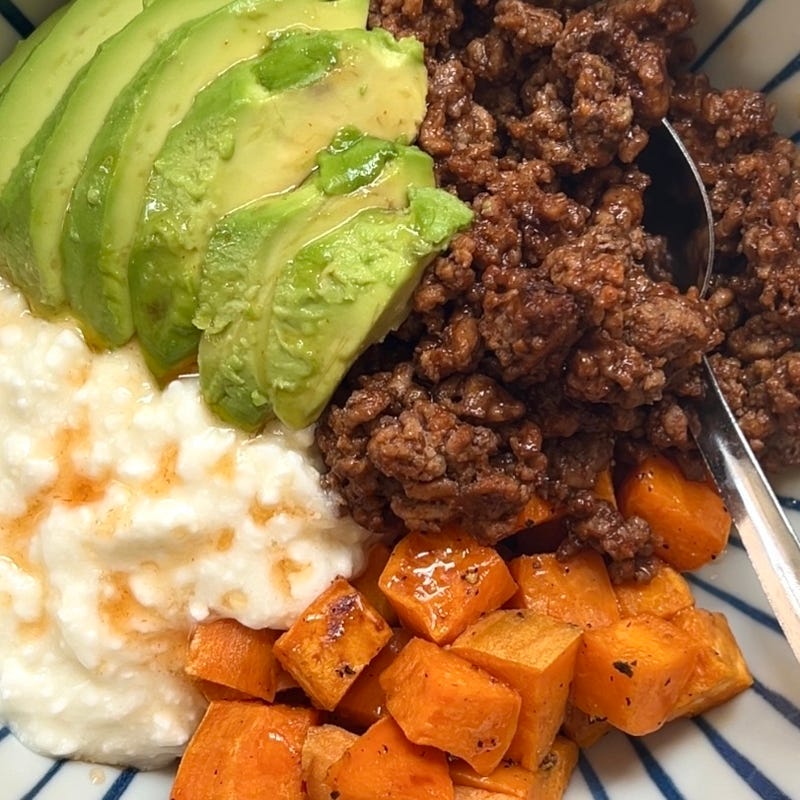 Photo of Sweet potato and beef protein bowl by WW