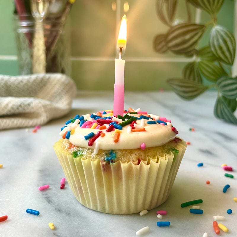 Photo of High-Protein Birthday Confetti Cupcakes by WW